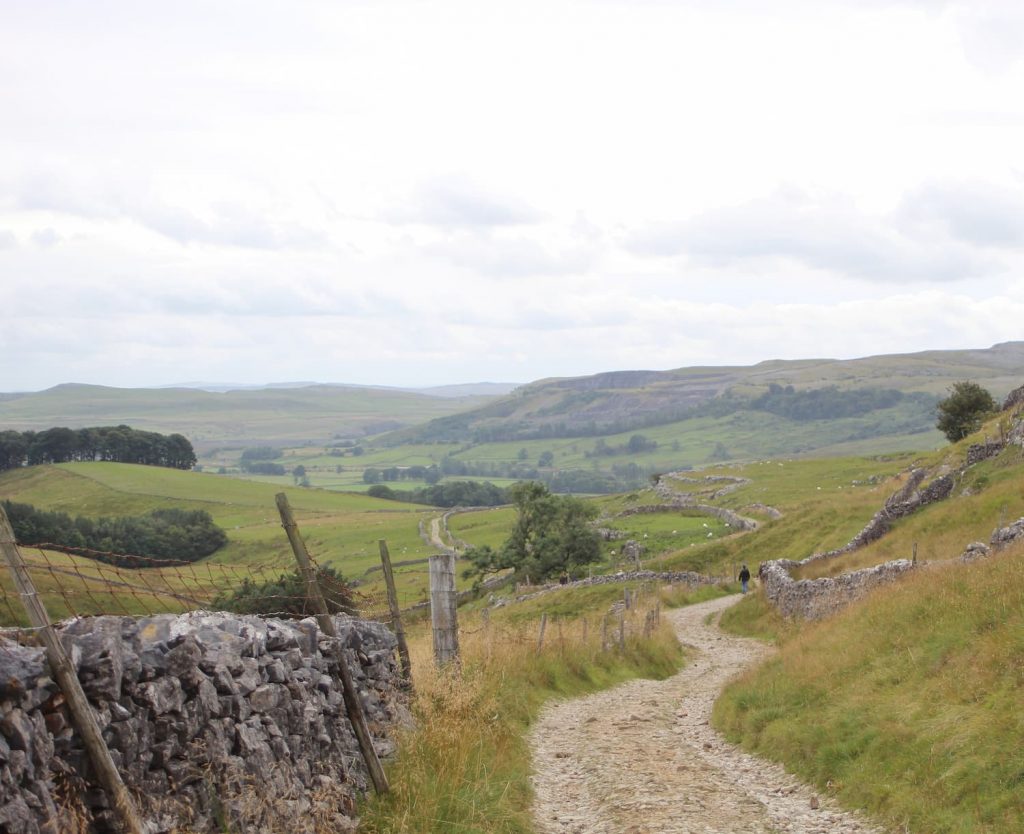 A winding country lane in the Yorkshire Dales