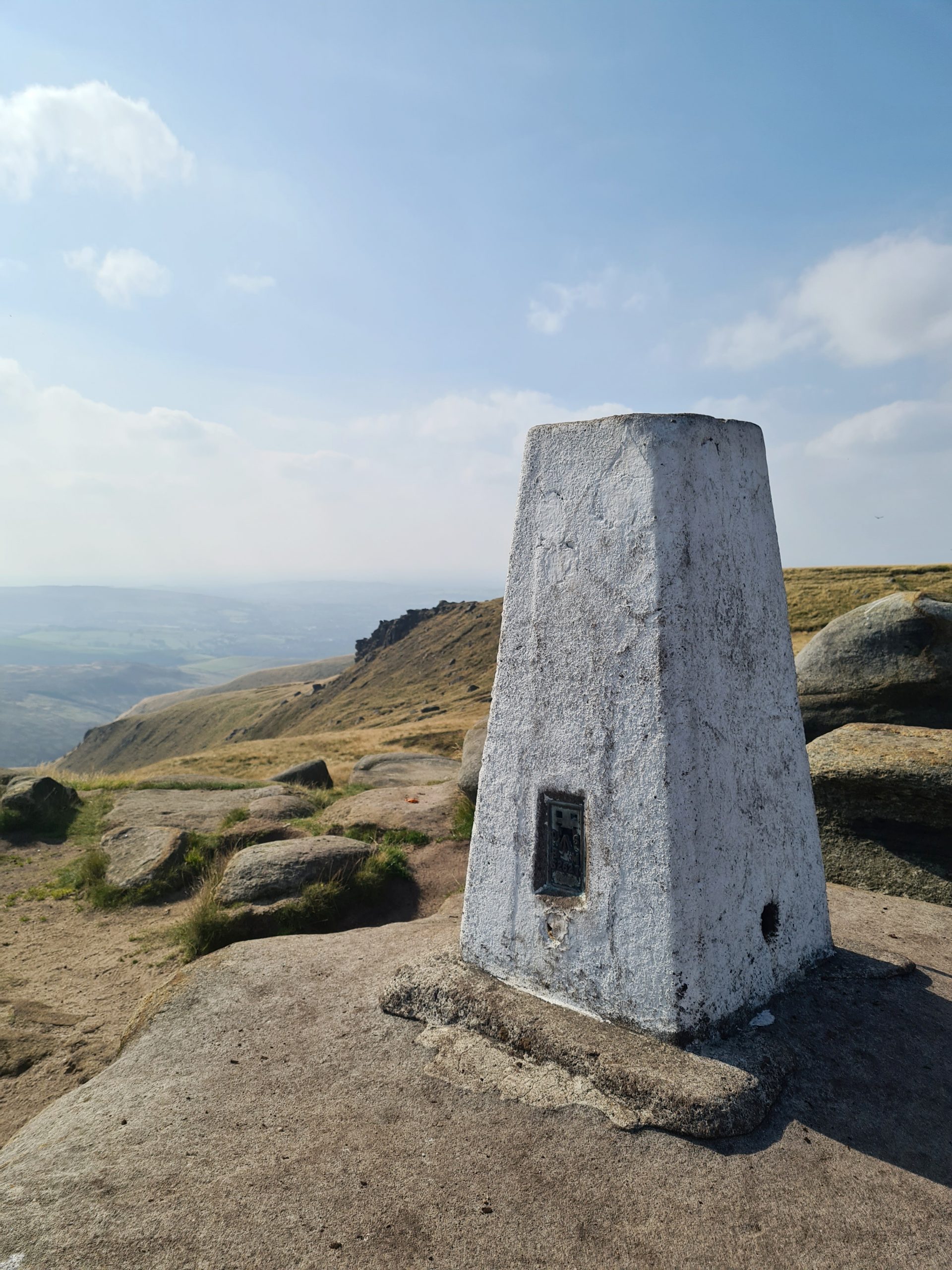 Trig point at Higher Shelf Stones - The Wandering Wildflower