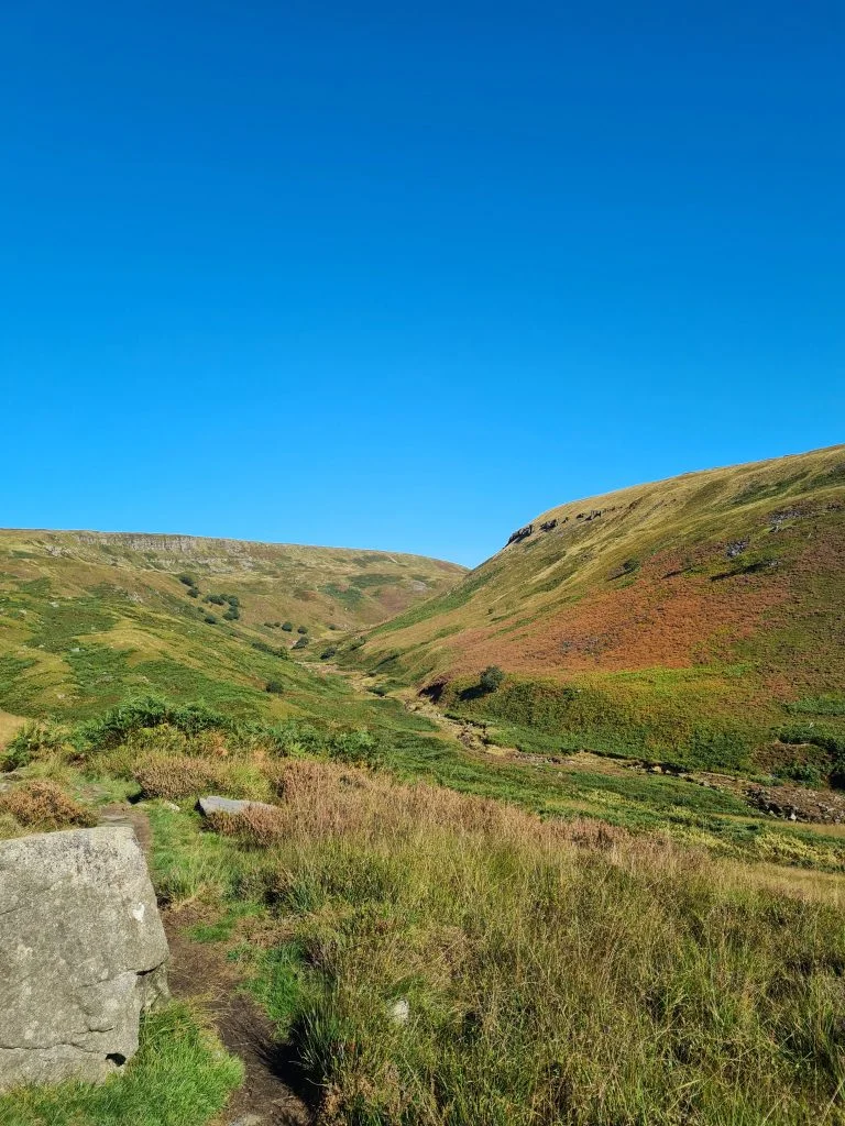 Views up Crowden Valley looking towards Bareholme Moss and Hey Moss - The Wandering Wildflower