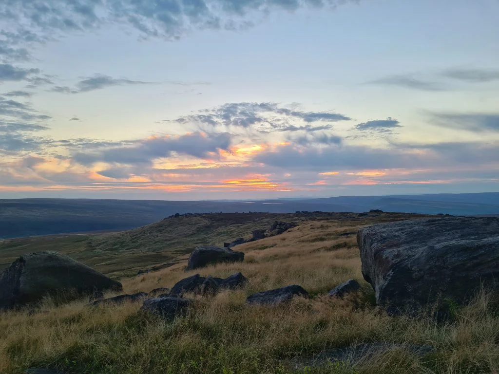 Sunset at West Nab - 21 Quick and Easy Ethels Walks in the Peak District - The Wandering Wildflower