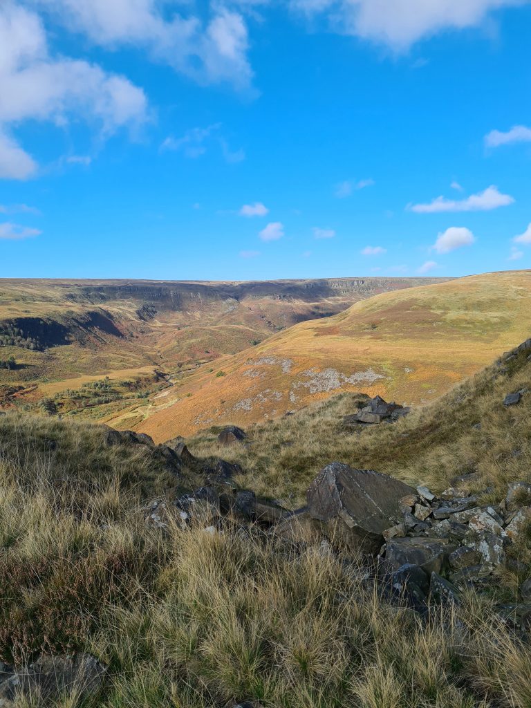 Views towards Rakes Rocks, Black Tor and Laddow Rocks from Crowden Quarry