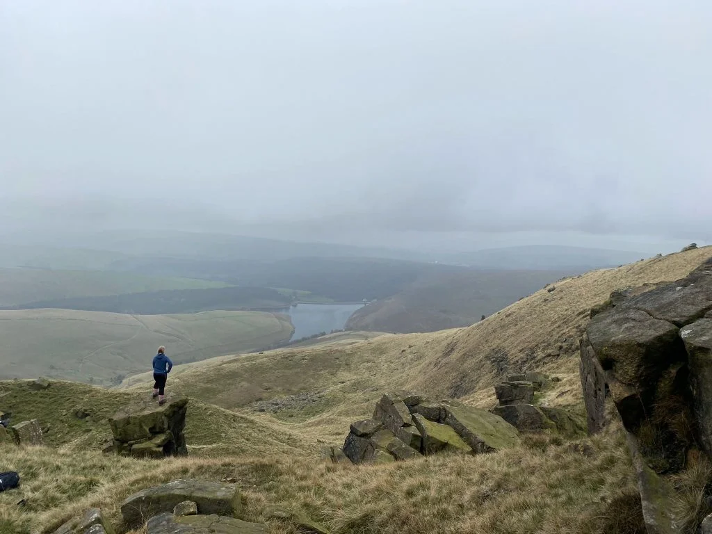 Views to Kinder Reservoir from Kinder Scout