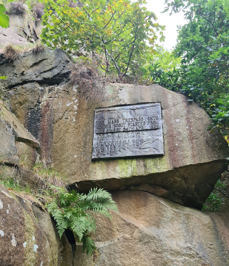 Commemorative plaque for the Mass Trespass