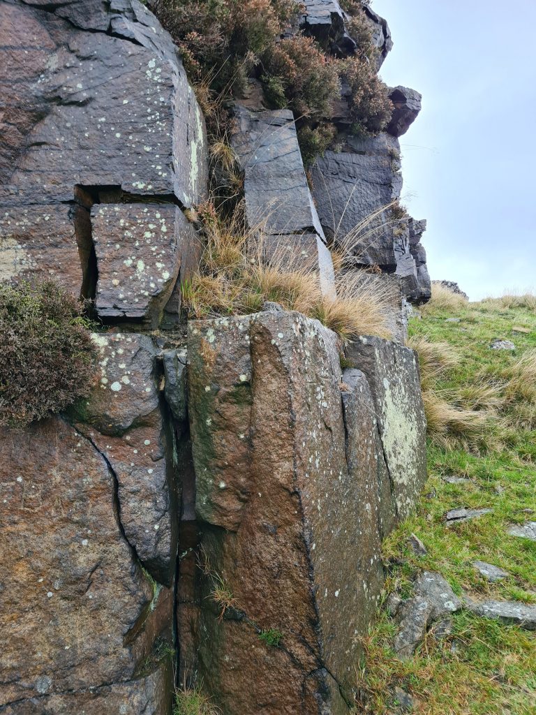 Rock face at the quarry at Cown Edge - Peak District Walks from The Wandering Wildflower