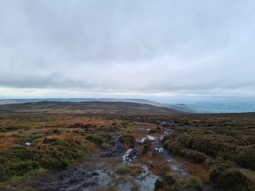 Moorland views from Harry Hut trig point