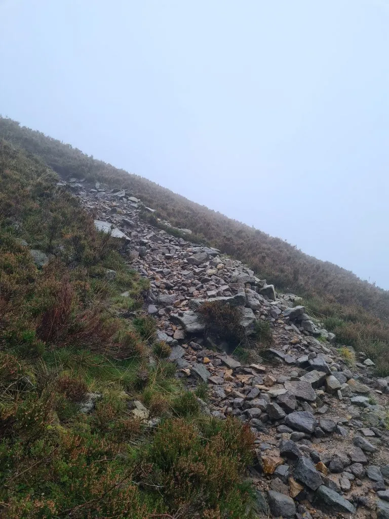 The path up to Alphin Pike trig point.