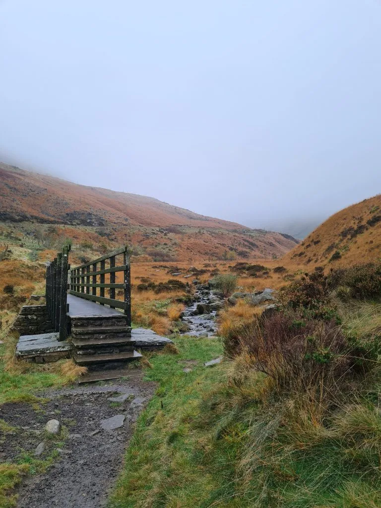 Footbridge over Chew Brook near the disused Chew Station