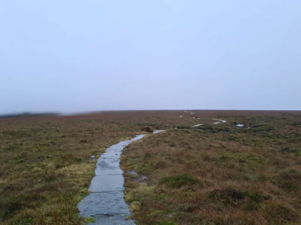 Pennine Way Across Ashop Moor to Featherbed Top