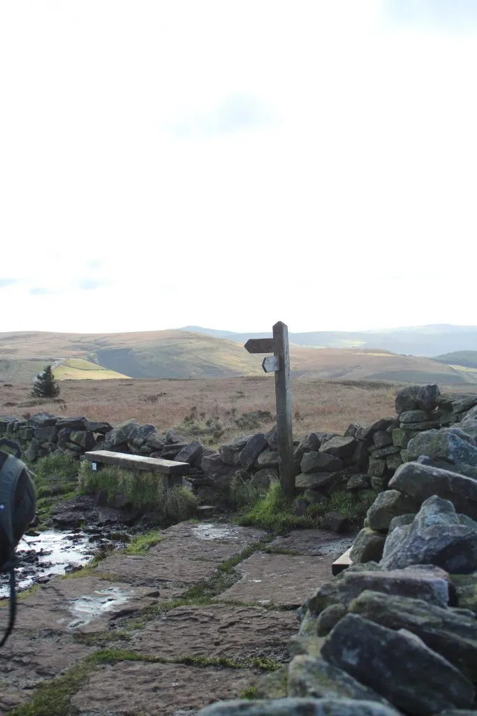 Seating area near to Shining Tor trig point