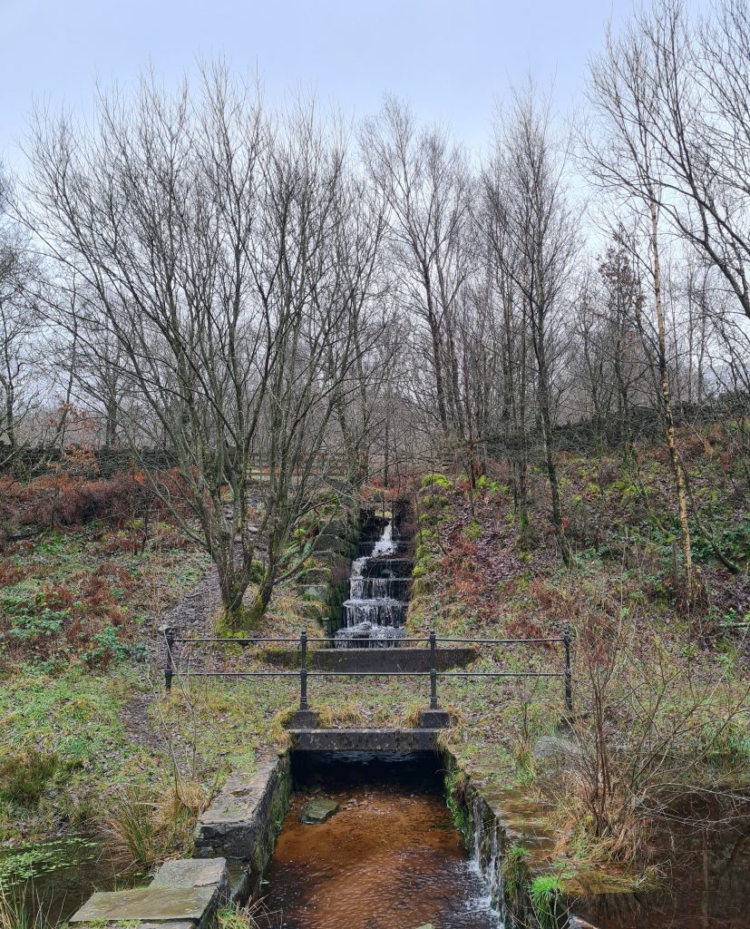 Waterfall along the Trans Pennine Trail in the Longdendale Valley