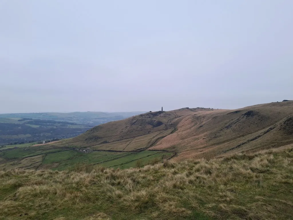 Views towards the War Memorial and the Pots and Pans Stone