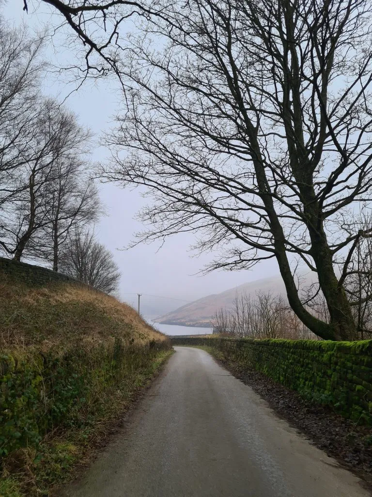 The road down to Yeoman Hey Reservoir