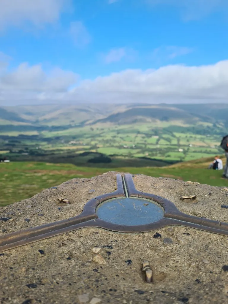 View from Mam Tor trig point over to Grindslow Knoll and Kinder Scout