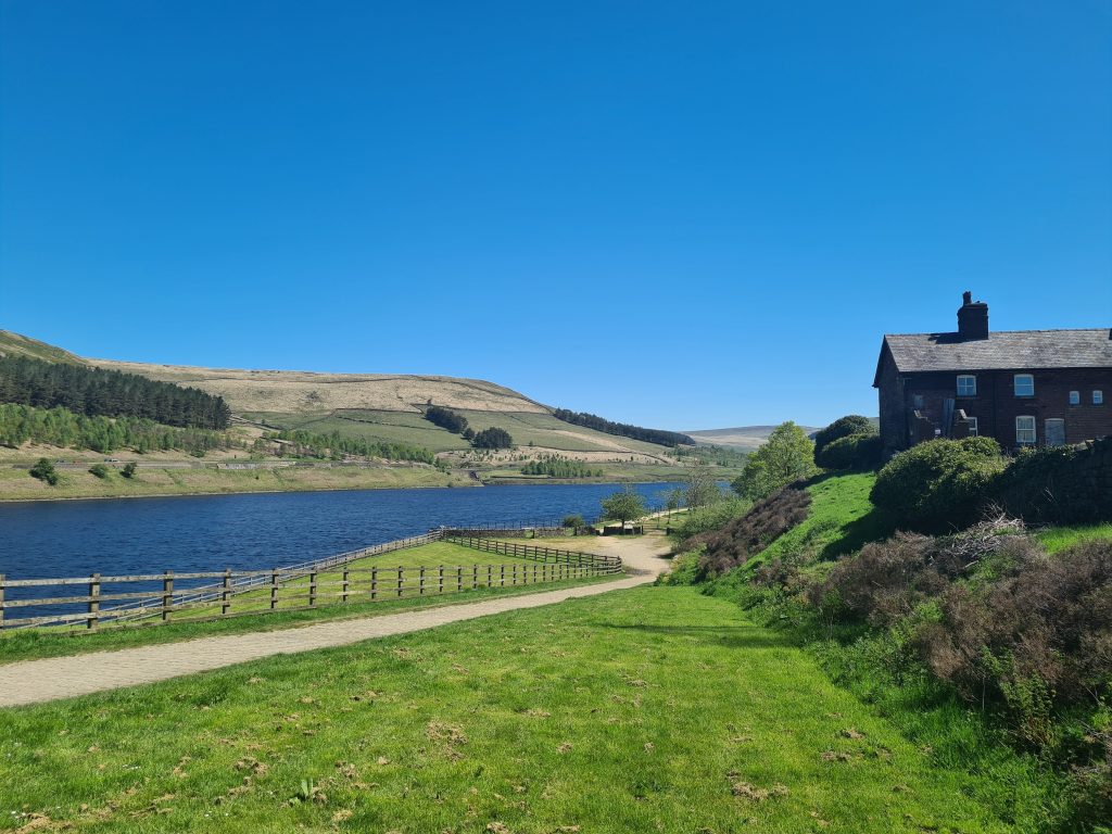 Railway cottages near the site of the former Crowden railway station, Torside Reservoir near Crowden