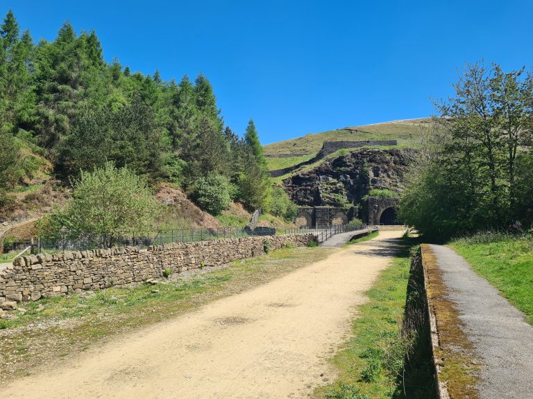 Former Woodhead Station and Woodhead Tunnels on the Trans Pennine Trail