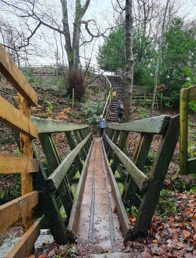Wooden bridge over Grinds Brook