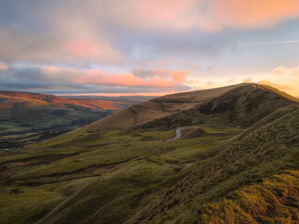 View of Mam Tor sunrise from Rushup Edge - Peak District Ethels Walks by The Wandering Wildflower