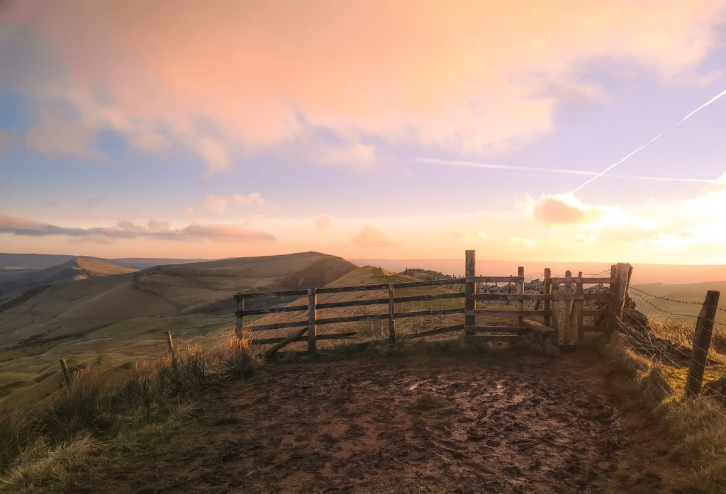 Looking back towards Mam Tor sunrise in the Peak District - The Wandering Wildflower