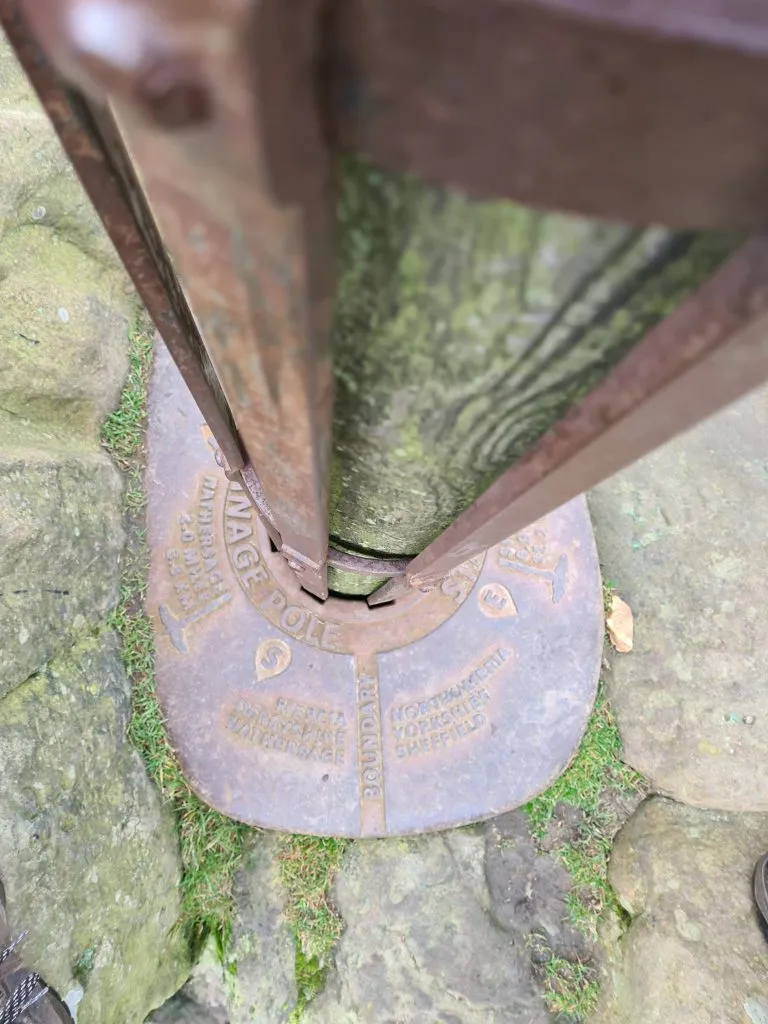 Boundary marker at Stanage Pole