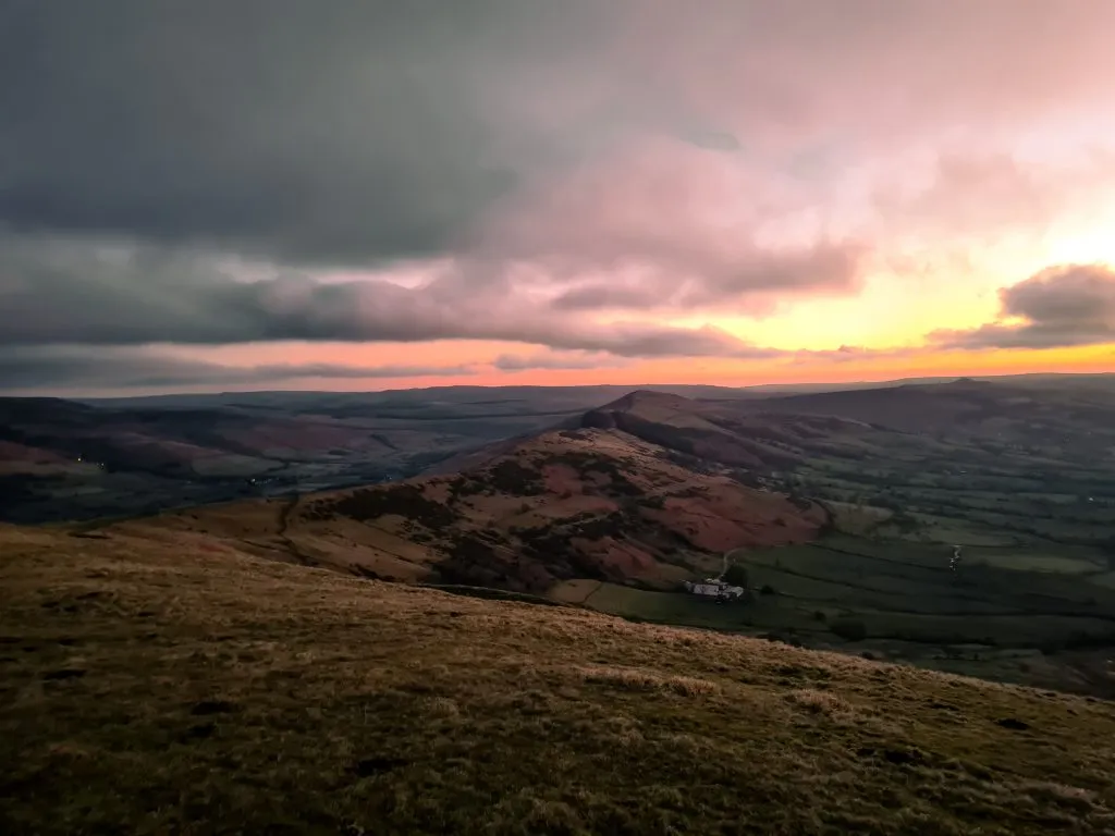 Sunrise at Mam Tor, looking across The Great Ridge - The Wandering Wildflower