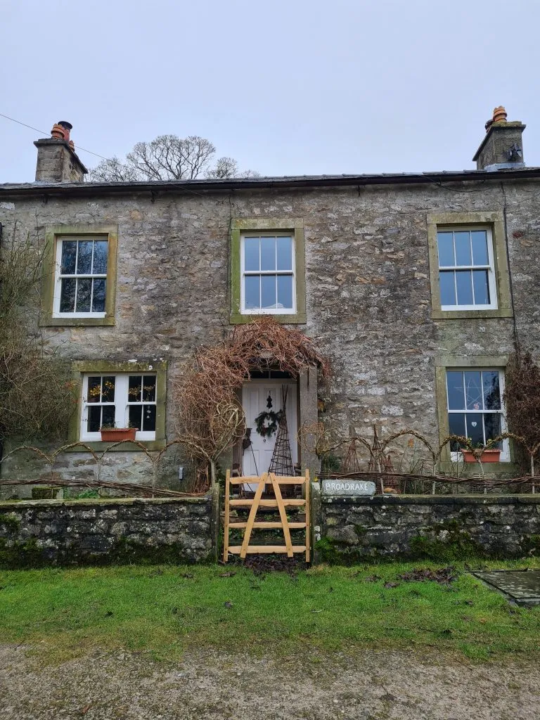Farmhouse in the Yorkshire Dales with a Christmas wreath