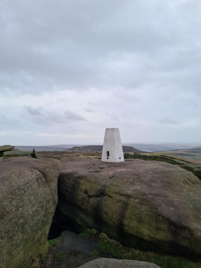 White Path Moss trig point on Stanage Edge