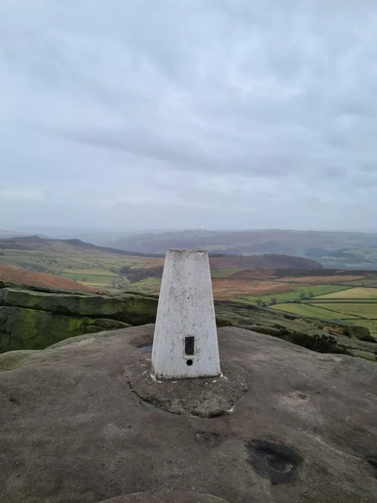 White Path Moss trig point on Stanage Edge