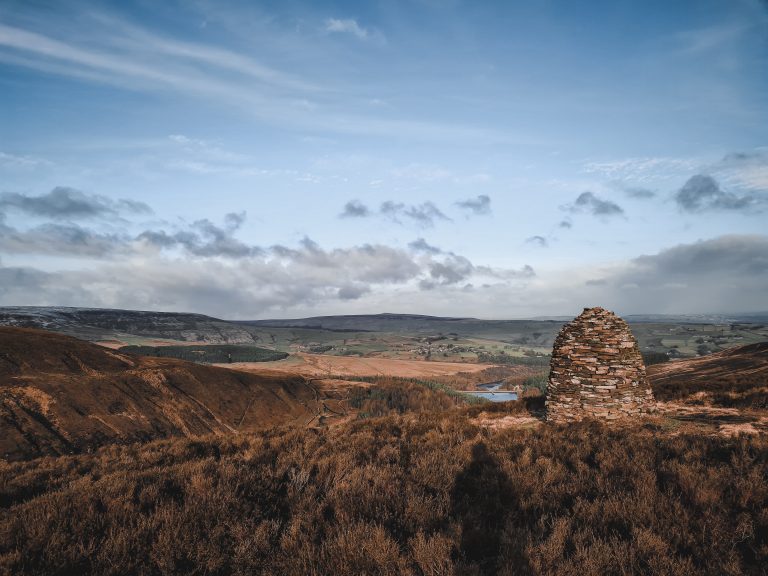 Beehive Cairn above Ramsden Reservoir - The Wandering Wildflower - Walks in Holmfirth