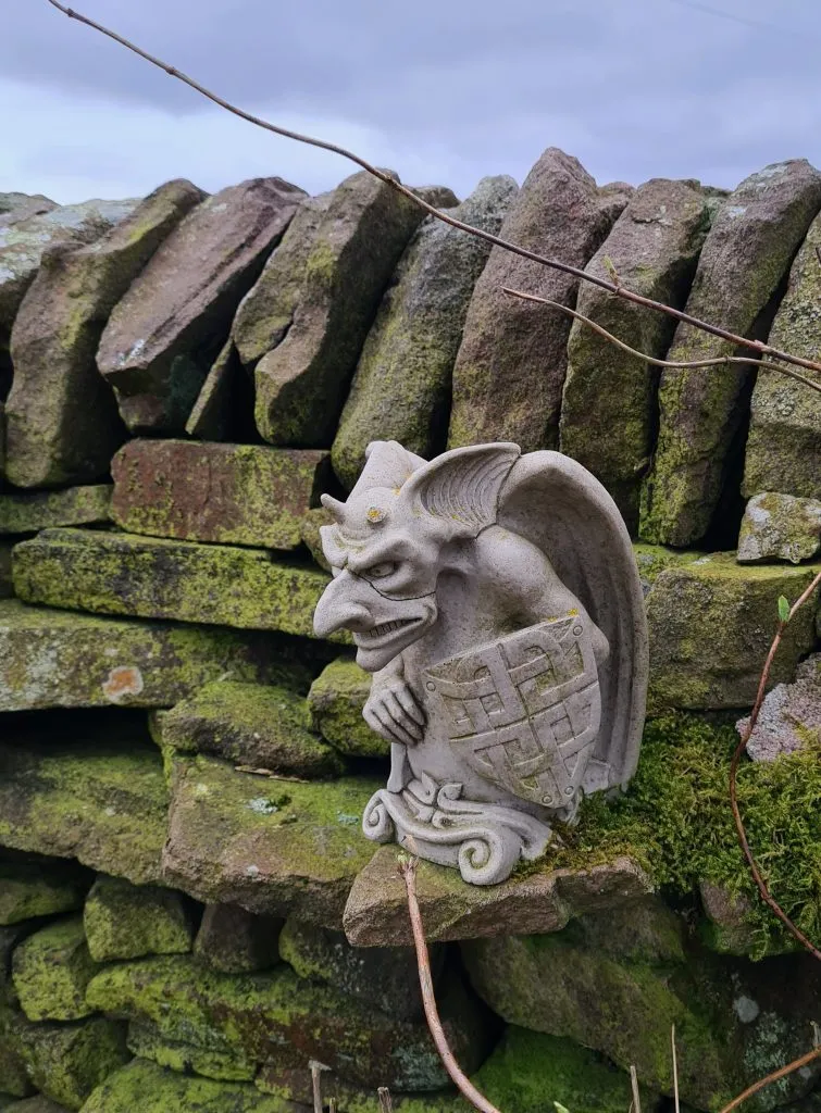A garden ornament in the shape of a devil - Shutlingsloe circular walk via Whetstone Ridge by The Wandering Wildflower