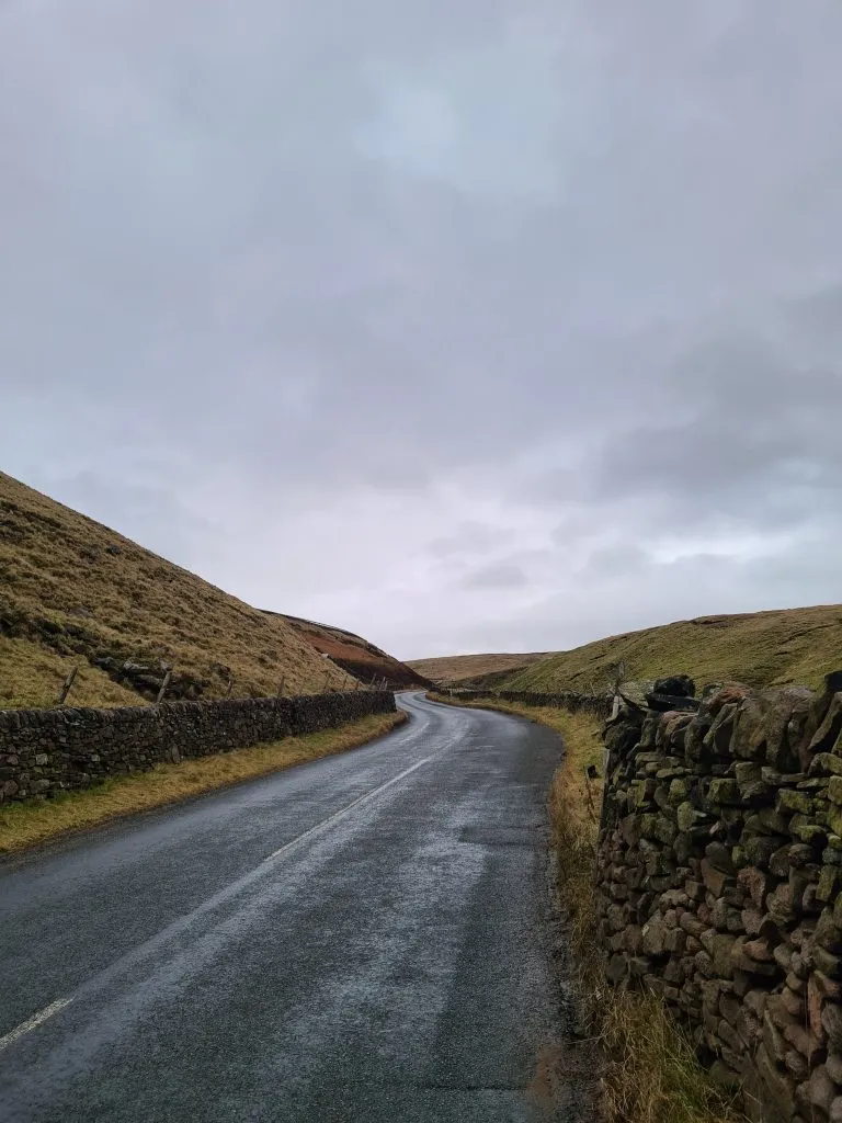A winding lane up to the Cat & Fiddle Distillery