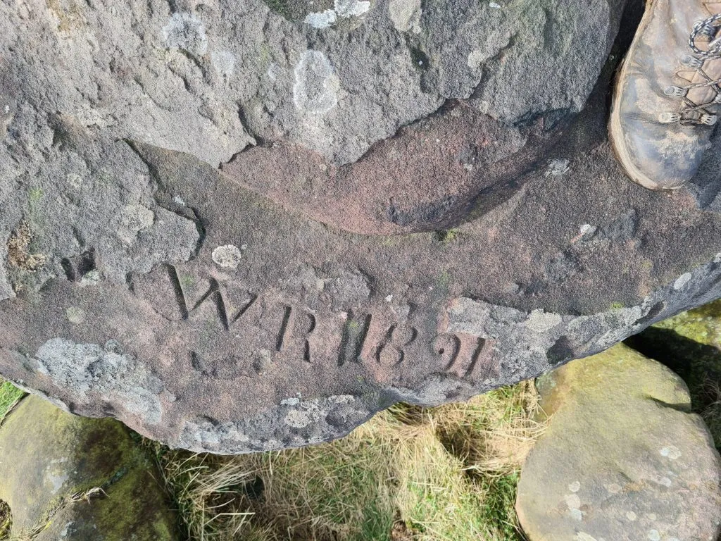 Old graffiti on The Roaches circular walk - The Wandering Wildflower