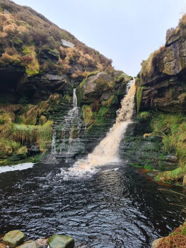 Waterfall and weir at the top of Wessenden 