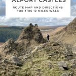 Pinterest image for Fairholmes to Alport Castles walk route by The Wandering Wildflower