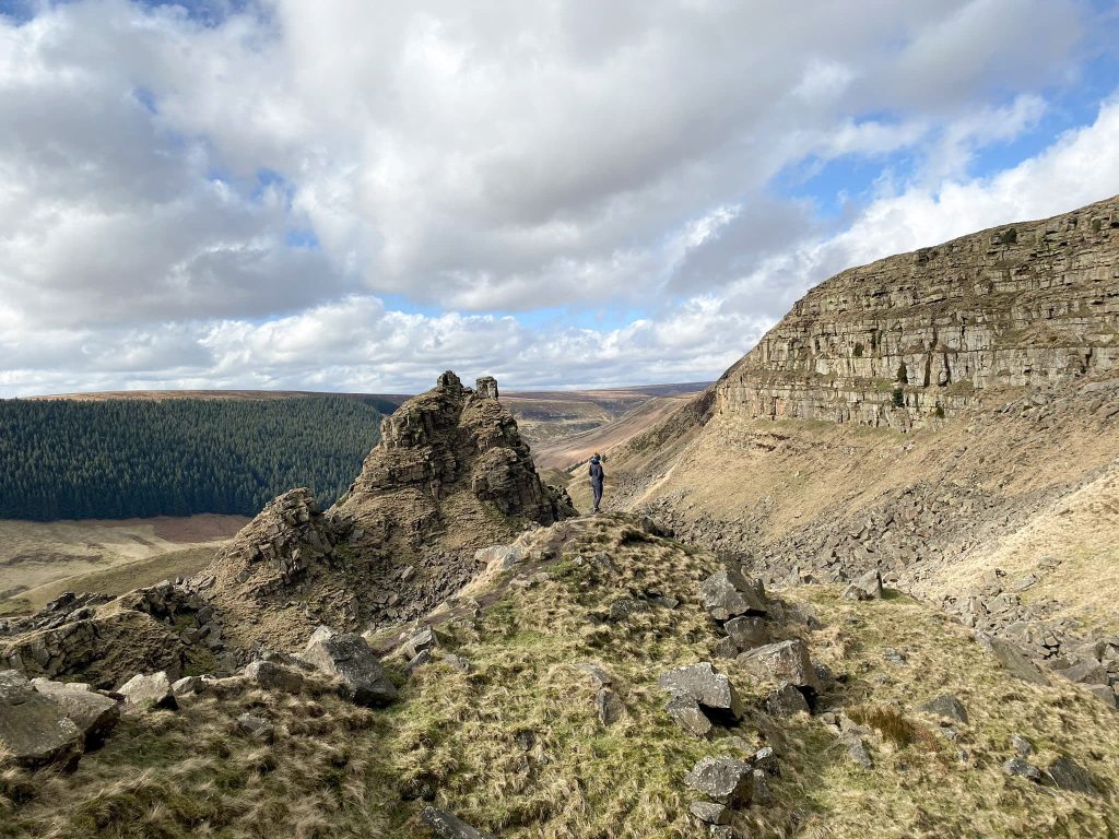 A view of Alport Castles, a huge landslide in the Peak District