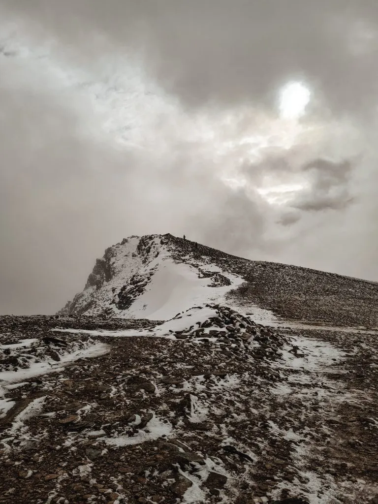 Y Garn summit with a covering of snow