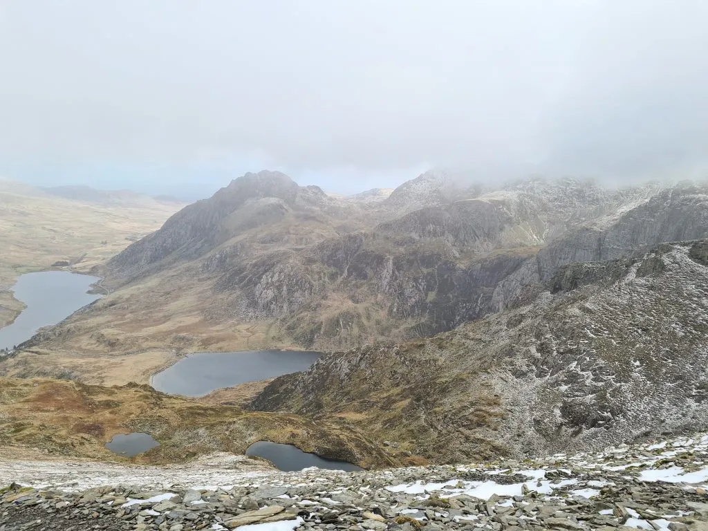 Views over to Tryfan from the summit of Y Garn