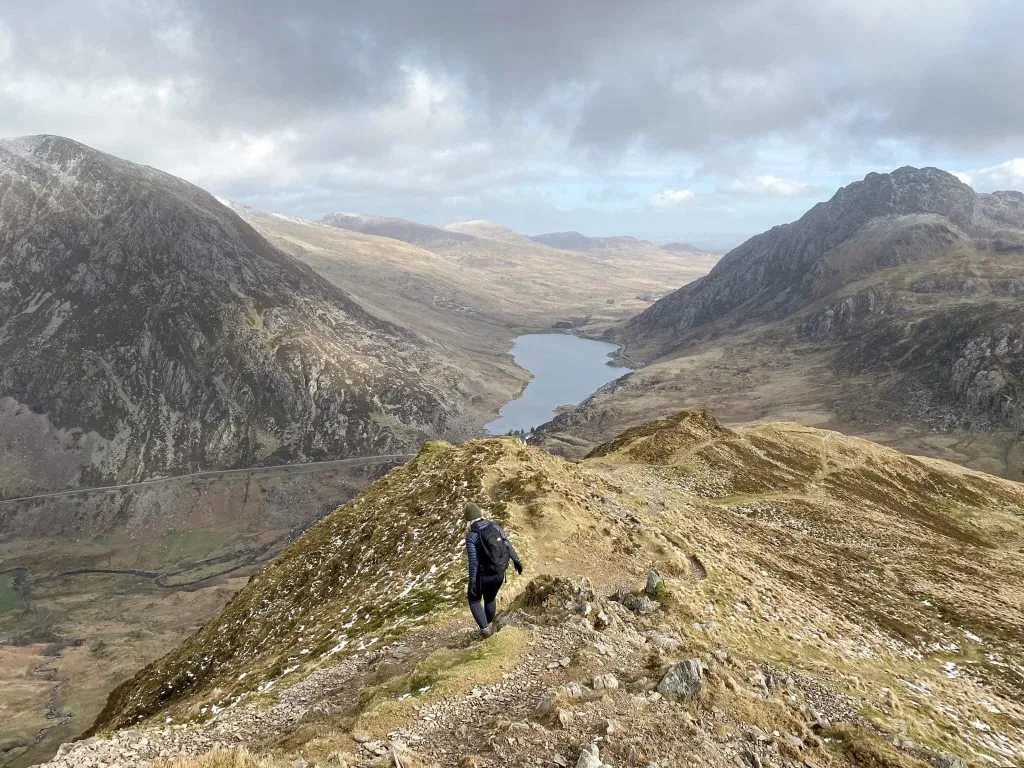 Views of Llyn Ogwen, Pen Yr Ole Wen and Tryfan from Y Garn