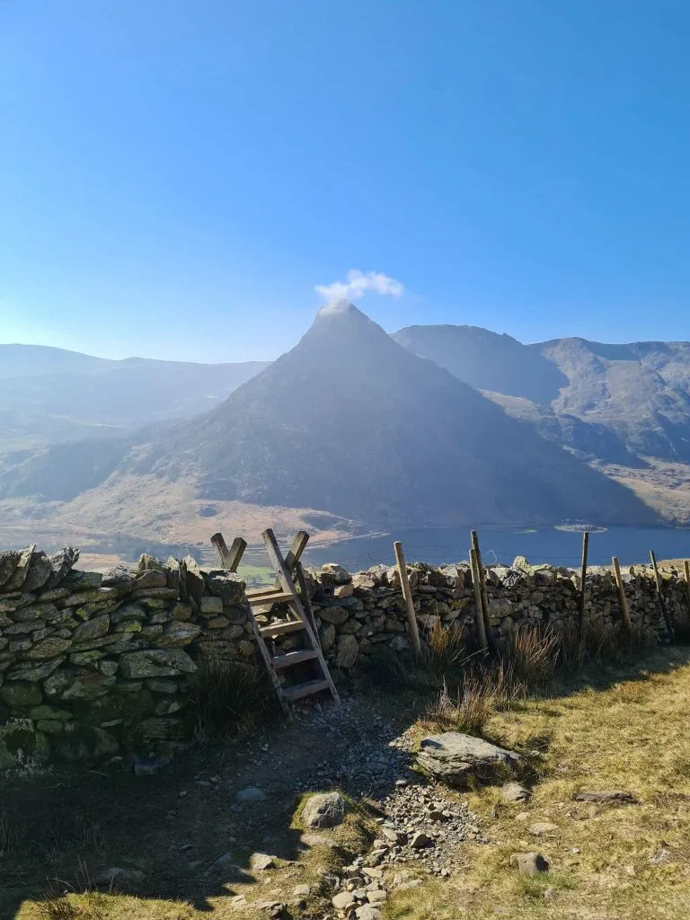 Views across the Ogwen Valley to Tryfan