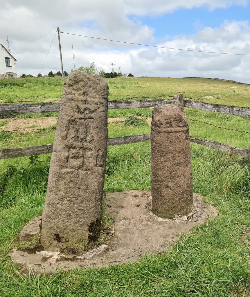 The Bowstones, the remains of two Anglo Saxon stone crosses with markings on