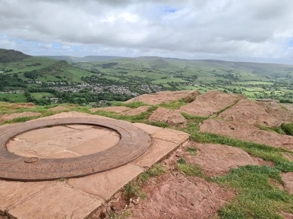 The toposcope on Eccles Pike, with a view over to Mam Tor