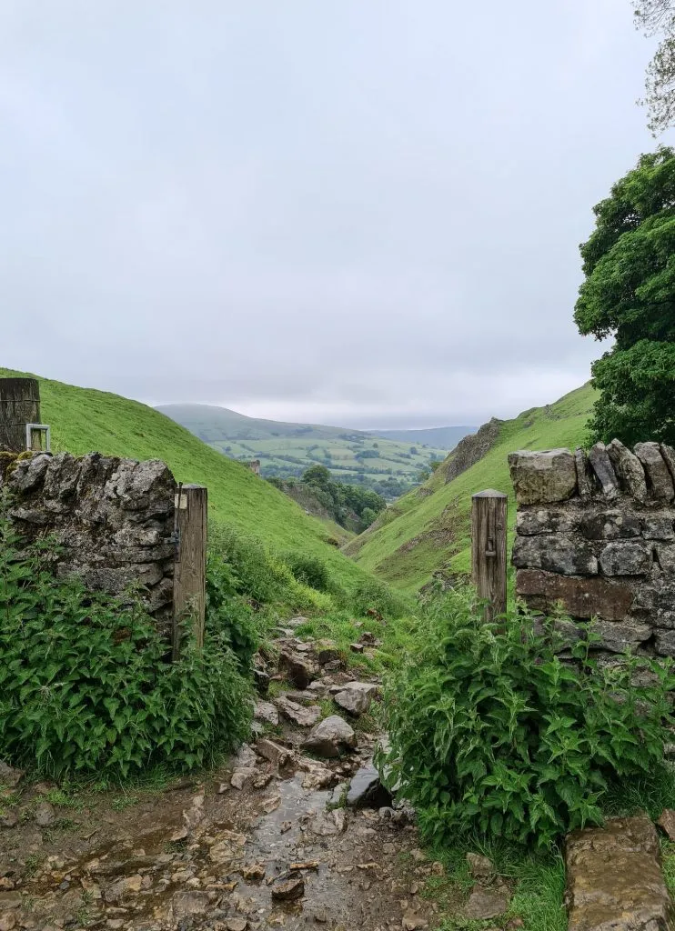 View down Cave Dale valley towards Lose Hill
