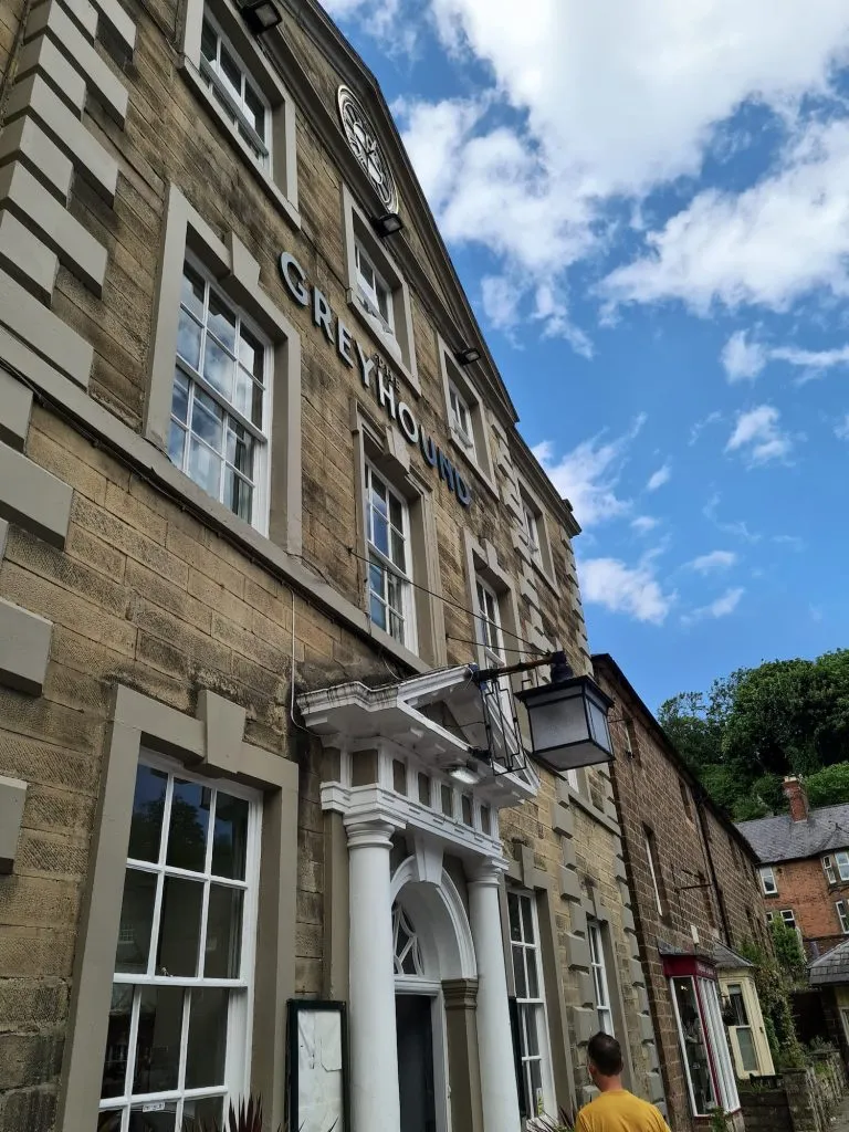 The exterior of the Georgian The Greyhound Hotel