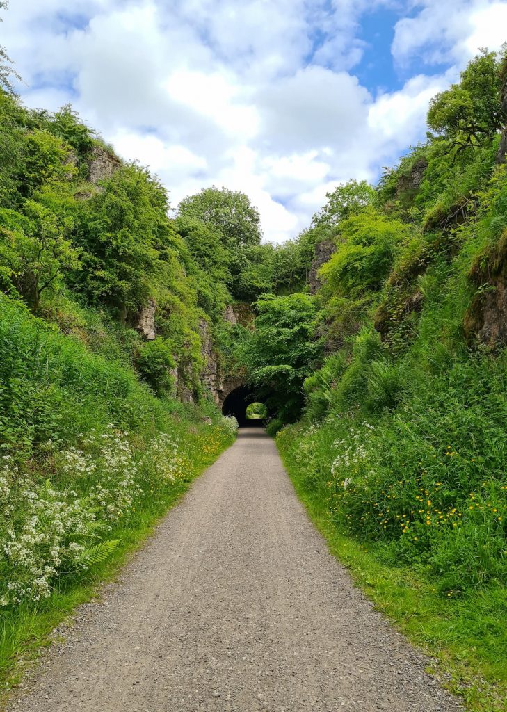 The view into an old railway tunnel on a spring day - Hopton Tunnel on the High Peak Trail