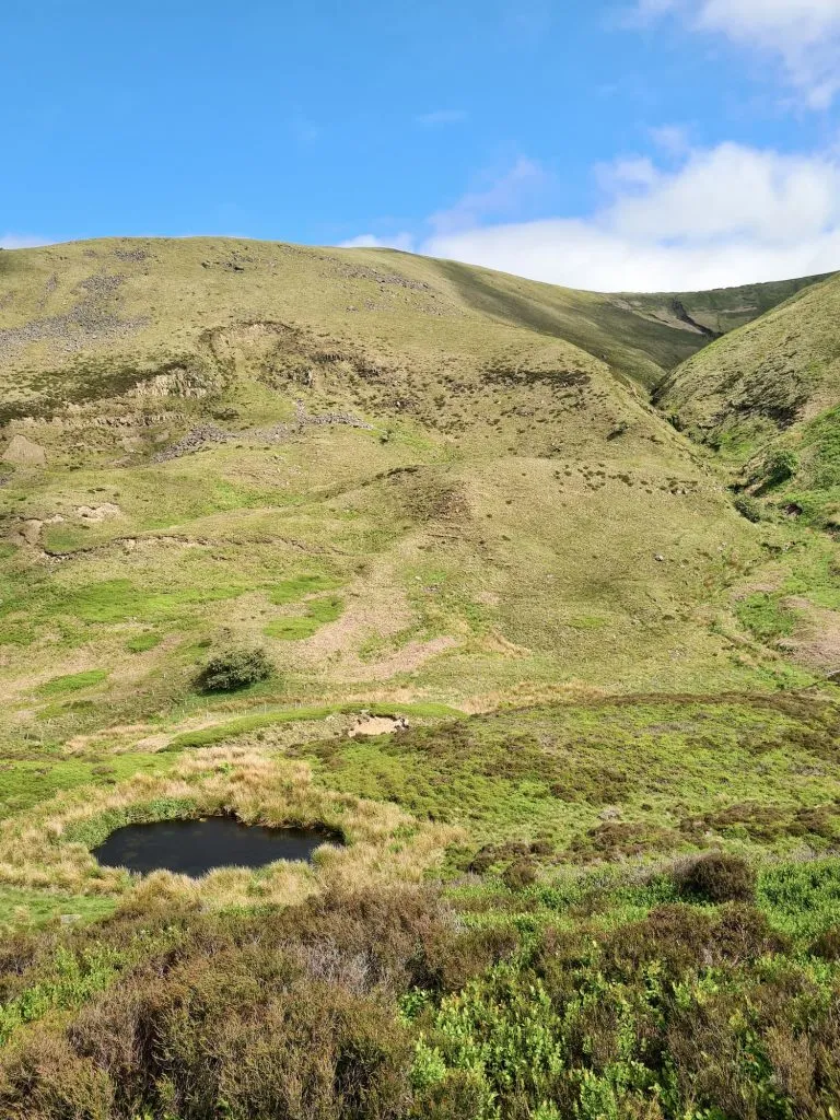 A moorland view of Ashton Clough and Shelf Moor.