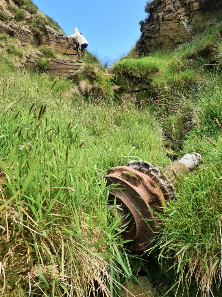 A piece of aircraft wreckage in Ashton Clough from the C47 Dakota