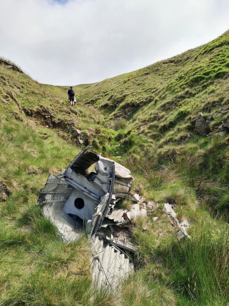 A piece of aircraft wreckage in Ashton Clough from the C47 Dakota