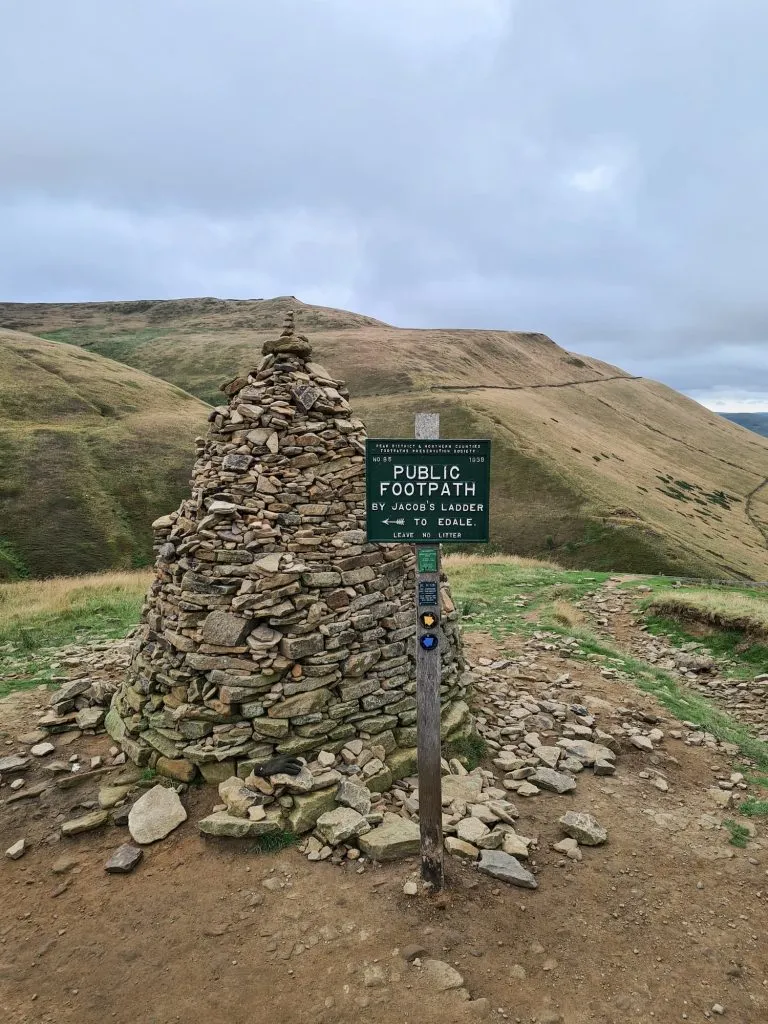 Signpost on Jacob's Ladder, Edale - The Wandering Wildflower Peak District Walks