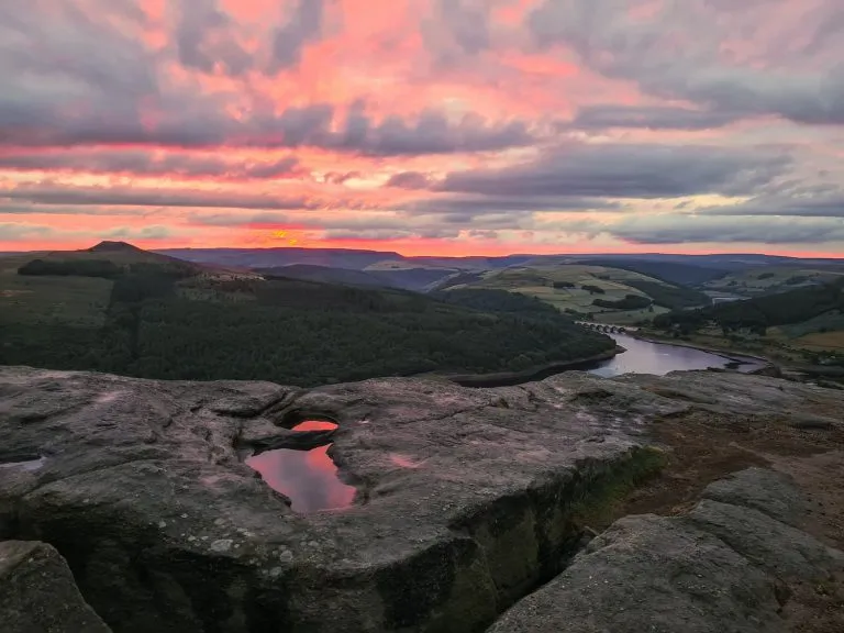 Sunset at Bamford Edge, The Peak District - The Wandering Wildflower