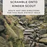 Pin Image - Crowden Clough Scramble to Kinder Scout and Jacobs Ladder - Peak District Walks from The Wandering Wildflower