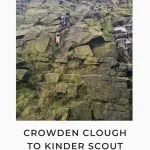Pin Image - Crowden Clough Scramble to Kinder Scout and Jacobs Ladder - Peak District Walks from The Wandering Wildflower